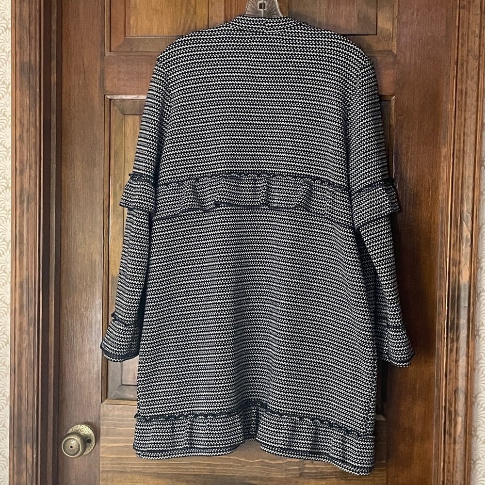 Jack by BB Dakota cardigan, black and white stretch, L, excellent condition - Picture 7 of 15